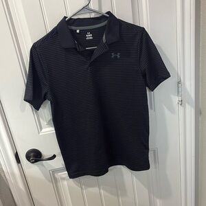 Under Armour Black Polo with Subtle Stripes